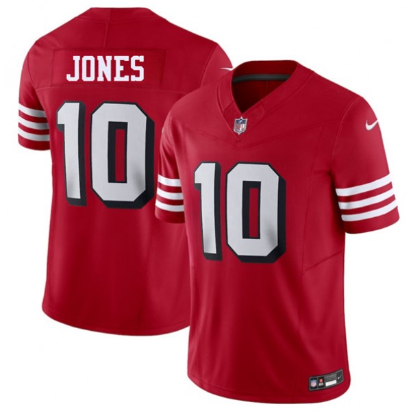 San Francisco 49ers #10 Mac Jones New Red 2025 F.U.S.E. Vapor Untouchable Limited Stitched Jersey