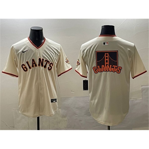 San Francisco Giants Cream Team Big Logo Limited Stitched Jersey