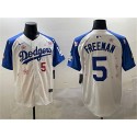 Los Angeles Dodgers #5 Freddie Freeman White Royal 2025 Tokyo Series Limited Stitched Jersey
