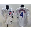 Chicago Cubs #4 Pete Crow-Armstrong White Cool Base Stitched Jersey