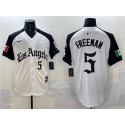 Los Angeles Dodgers #5 Freddie Freeman White Black Mexico 2025 LA Gothic Style With Fernando Patch Vapor Premier Limited Stitched Jersey