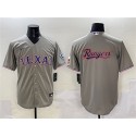 Texas Rangers Team Big Logo Gray With Patch Cool Base Stitched Jersey