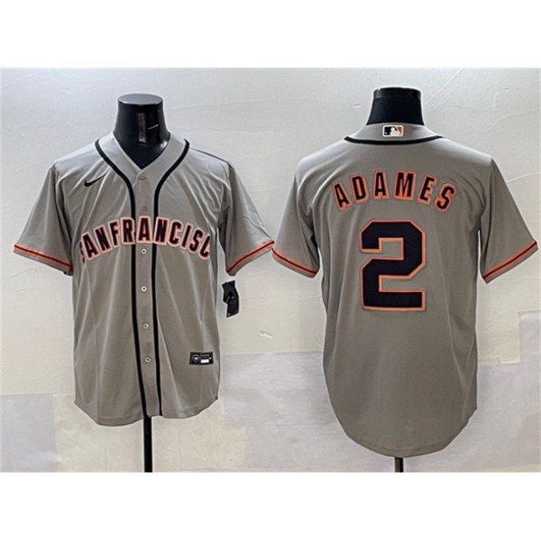 San Francisco Giants #2 Willy Adames Gray Cool Base Stitched Jersey
