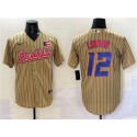 Puerto Rico #12 Francisco Lindor Tan 2023 World Classic Stitched Jersey