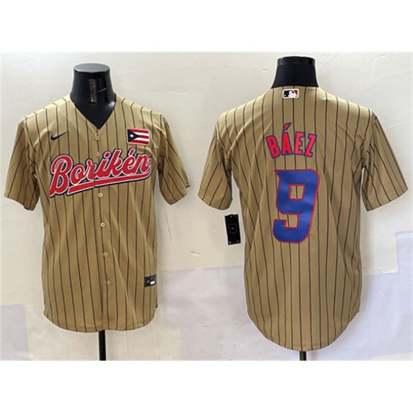 Puerto Rico #9 Javier Baez Tan 2023 World Classic Stitched Jersey