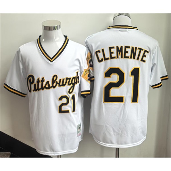 Pittsburgh Pirates #21 Roberto Clemente White Stitched Jersey
