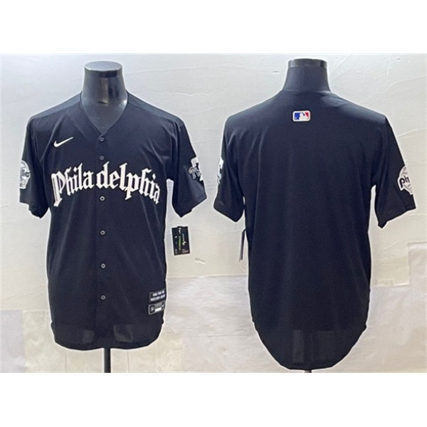 Philadelphia Phillies Blank Black GOTHIC Vapor Limited Stitched Jersey