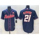 Puerto Rico #21 Roberto Clemente Navy 2023 World Classic Stitched Jersey