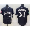 Los Angeles Dodgers #34 Fernando Valenzuela Black Mexico 2025 LA Gothic Style With Fernando Patch Vapor Premier Limited Stitched Jersey