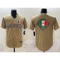 Mexico Tan 2023 World Classic Team Big Logo Stitched Jerseys