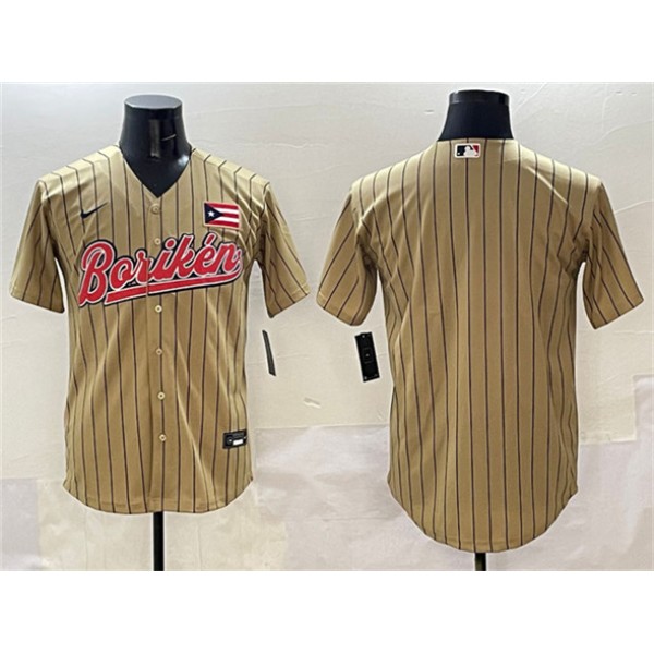 Puerto Rico Blank Tan 2023 World Classic Stitched Jersey