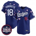 Los Angeles Dodgers #18 Yoshinobu Yamamoto Royal 2025 Tokyo Series Limited Stitched Jersey