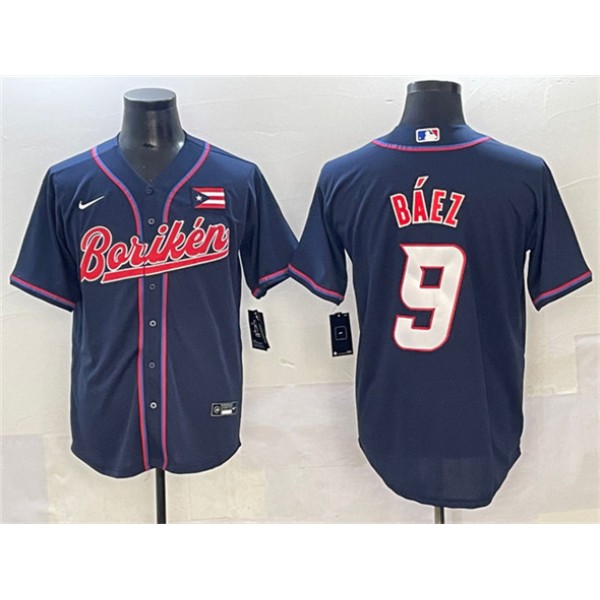 Puerto Rico #9 Javier Báez Navy 2023 World Classic Stitched Jersey