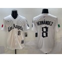 Los Angeles Dodgers #8 Enrique Hernández White Mexico 2025 LA Gothic Style With Fernando Patch Vapor Premier Limited Stitched Jersey