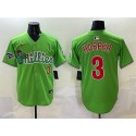 Philadelphia Phillies #3 Bryce Harper Light Green Phanatic With 2024 Division Champions Patch Limited Stitched Jersey