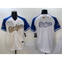 Los Angeles Dodgers Team Big Logo White Royal Gold 2024 World Series Champions Vapor Limited Stitched Jersey