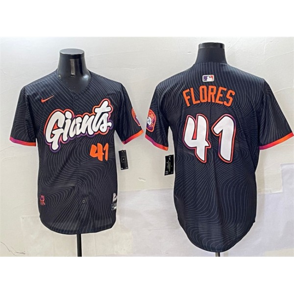 San Francisco Giants #41 Wilmer Flores Anthracite 2025 City Connect Limited Stitched Jersey