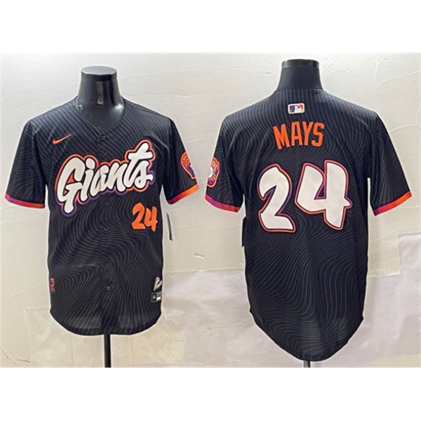 San Francisco Giants #24 Willie Mays Anthracite 2025 City Connect Limited Stitched Jersey