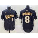 Los Angeles Dodgers #8 Enrique Hernandez Black Gold Limited Stitched Jersey