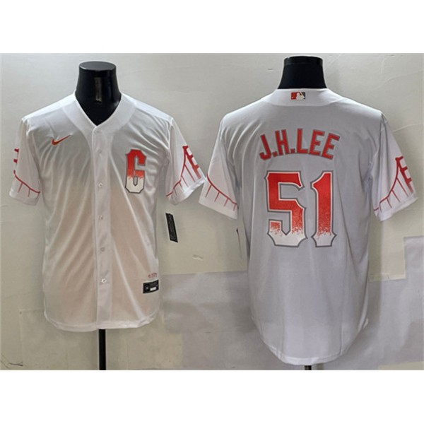 San Francisco Giants #51 Jung Hoo Lee White City Connect Cool Base Stitched Jersey