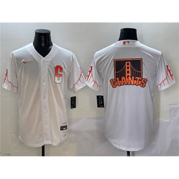 San Francisco Giants Team Big Logo White City Connect Cool Base Stitched Jersey