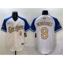 Los Angeles Dodgers #8 Enrique Hernandez White Royal Gold 2024 World Series Champions Vapor Limited Stitched Jersey