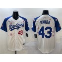 Los Angeles Dodgers #43 Anthony Banda White Royal 2025 Tokyo Series Limited Stitched Jersey