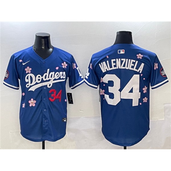 Los Angeles Dodgers #34 Fernando Valenzuela Royal 2025 Tokyo Series Limited Stitched Jersey