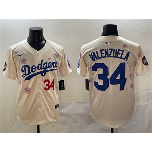 Los Angeles Dodgers #34 Fernando Valenzuela Cream 2025 Tokyo Series Limited Stitched Jersey
