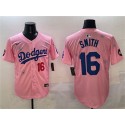 Los Angeles Dodgers #16 Will Smith Pink 2025 Tokyo Series Limited Stitched Jersey