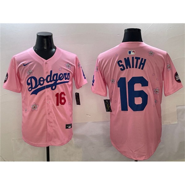 Los Angeles Dodgers #16 Will Smith Pink 2025 Tokyo Series Limited Stitched Jersey