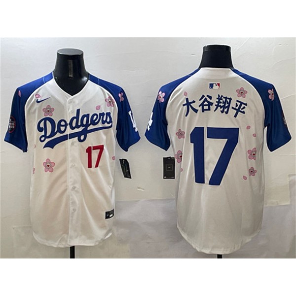 Los Angeles Dodgers #17 大谷翔平 White Royal 2025 Tokyo Series Limited Stitched Jersey