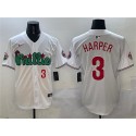 Philadelphia Phillies #3 Bryce Harper White Phanatic Limited Stitched Jersey