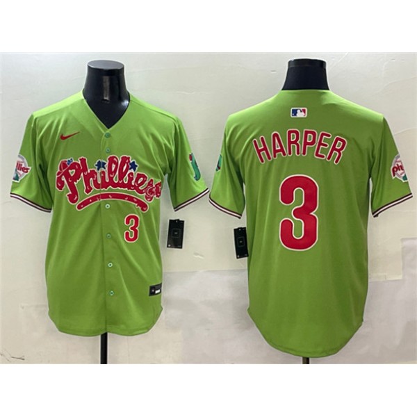 Philadelphia Phillies #3 Bryce Harper Light Green Phanatic Limited Stitched Jersey