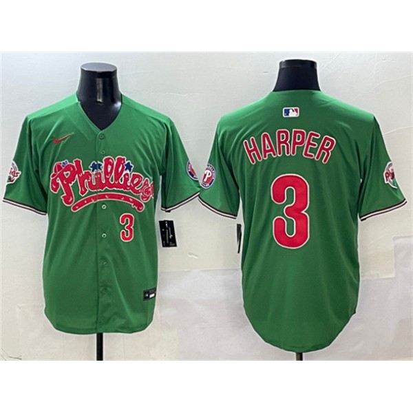 Philadelphia Phillies #3 Bryce Harper Green Phanatic Limited Stitched Jersey