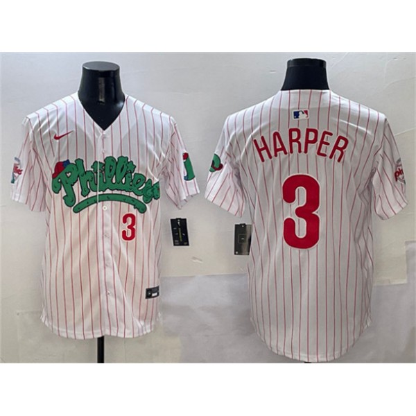 Philadelphia Phillies #3 Bryce Harper White Phanatic Limited Stitched Jersey