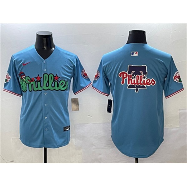 Philadelphia Phillies Team Big Logo Light Blue Phanatic Limited Stitched Jersey
