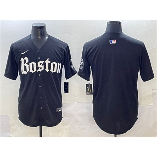 Boston Red Sox Blank Black Gothic Vapor Limited Stitched Jersey