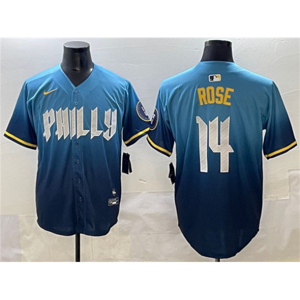 Philadelphia Phillies #14 Pete Rose Blue 2024 City Connect Limited Stitched Jersey