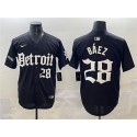 Detroit Tigers #28 Javier Báez Black 'Motor Gothic Edition' Vapor Premier Limited Stitched Jersey