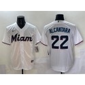 Miami Marlins #22 Sandy Alcantara White Cool Base Stitched Jersey
