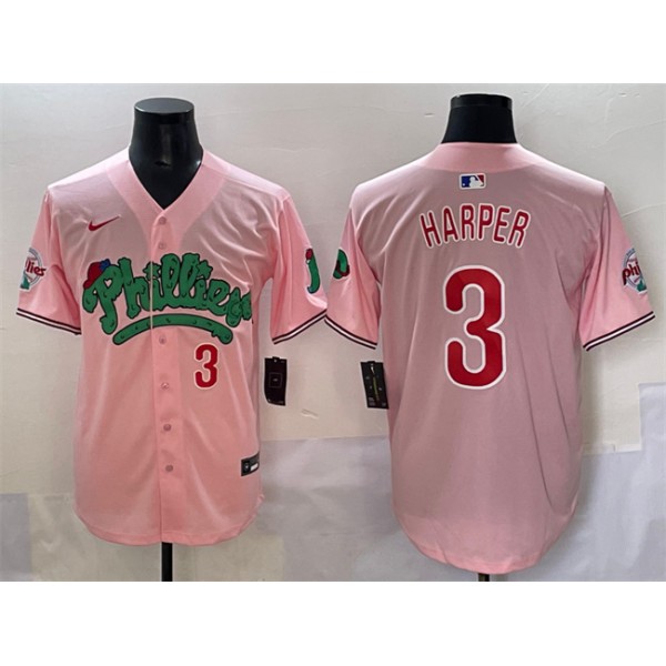 Philadelphia Phillies #3 Bryce Harper Pink Phanatic Limited Stitched Jersey
