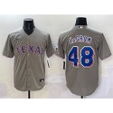 Texas Rangers #48 Jacob deGrom Gray With Patch Cool Base Stitched Jersey