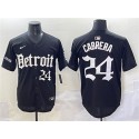 Detroit Tigers #24 Miguel Cabrera Black 'Motor Gothic Edition' Vapor Premier Limited Stitched Jersey
