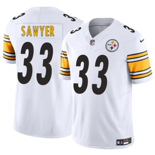 Pittsburgh Steelers #33 Jack Sawyer White 2025 Draft F.U.S.E. Vapor Limited Stitched Jersey