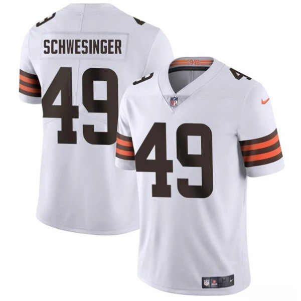 Cleveland Browns #49 Carson Schwesinger White 2025 Vapor Limited Stitched Jersey