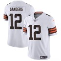 Cleveland Browns #12 Shedeur Sanders White 2025 Vapor Limited Stitched Jersey