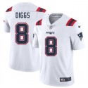 New England Patriots #8 Stefon Diggs White 2025 Vapor Limited Stitched Jersey