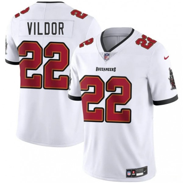 Tampa Bay Buccaneers #22 Kindle Vildor White 2025 Vapor Limited Stitched Jersey