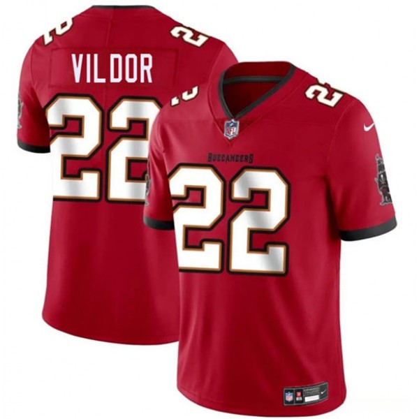 Tampa Bay Buccaneers #22 Kindle Vildor Red 2025 Vapor Limited Stitched Jersey
